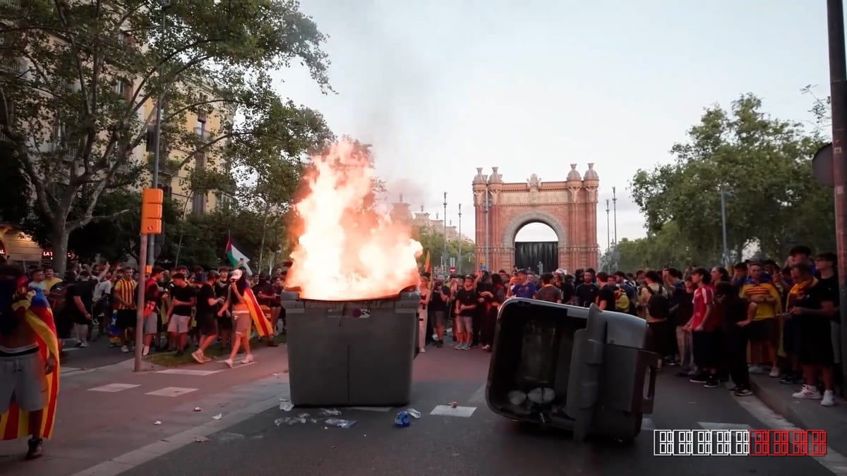 Barcelona police confront left-wing demonstrators on Catalonia’s National Day