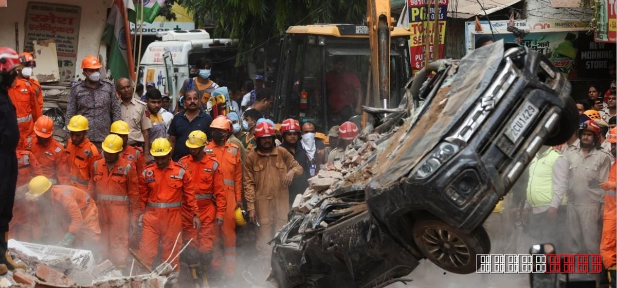 Delhi hostel collapse leaves dozens feared trapped