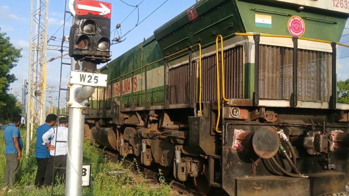 Freight engine tips over near Arakkonam station in Tamil Nadu
