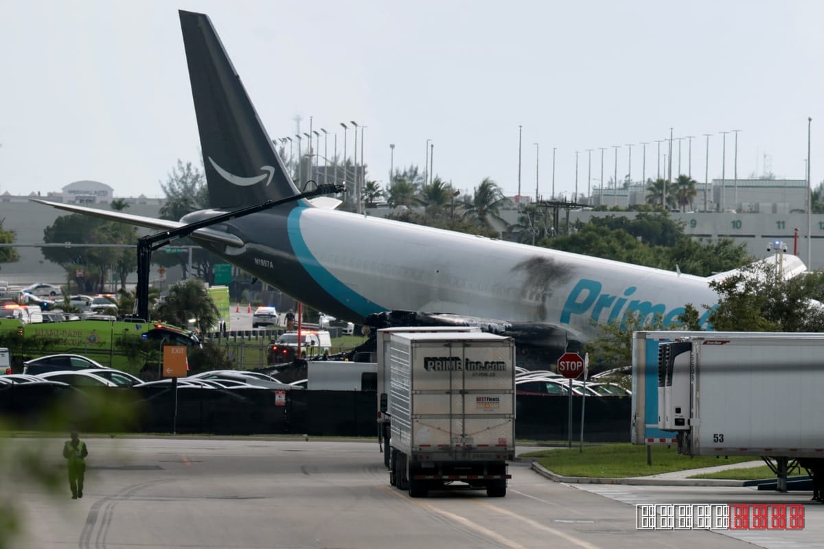 Freight jet carrying Amazon goods makes emergency landing in Miami after crash