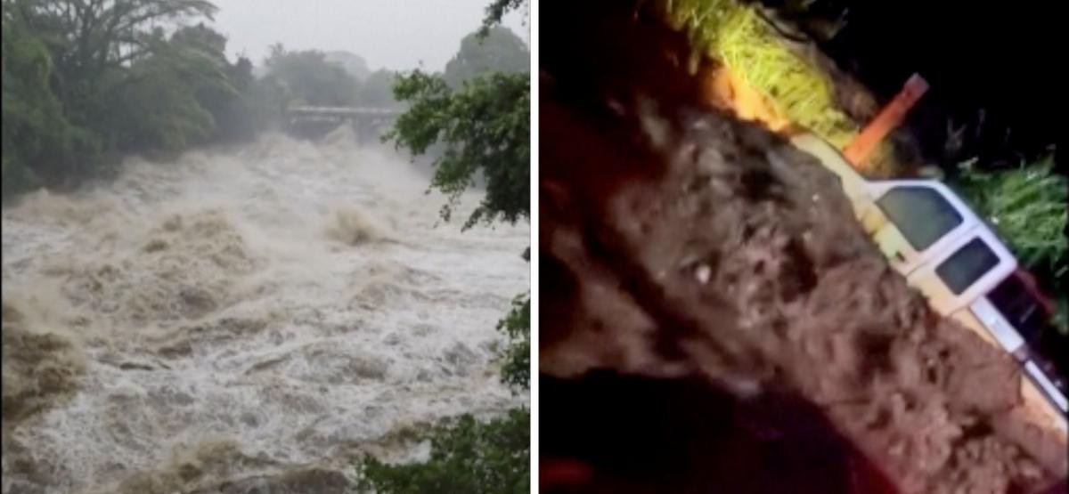 Hawaii flash flood sweeps vehicle after Hurricane Lala