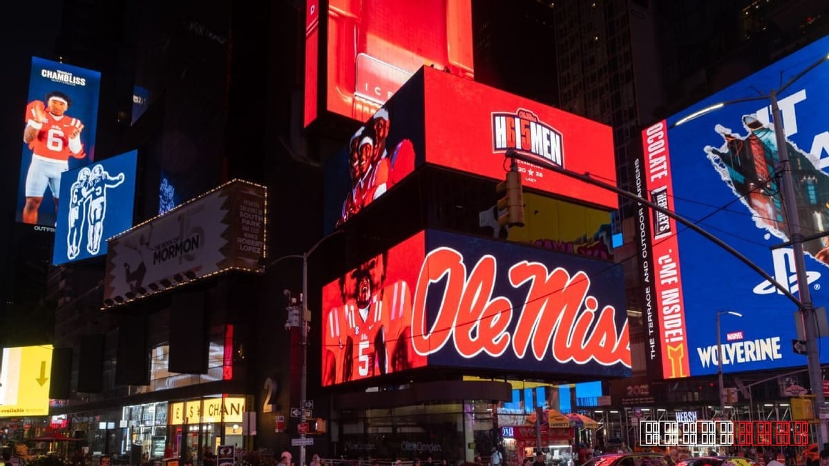 Ole Miss stages eye‑catching Heisman promos on Times Square billboards and at the Las Vegas Sphere